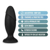 Introducing the Anal Adventures Sensual Pleasures Platinum Silicone Rocket Plug - Model AP-6.5: The Ultimate Sultry Black Anal Pleasure for All Genders!