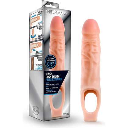 Sensual Delights Performance 9in Cock Sheath Penis Extender - Model X69: The Ultimate Pleasure Enhancer for Him in Vanilla