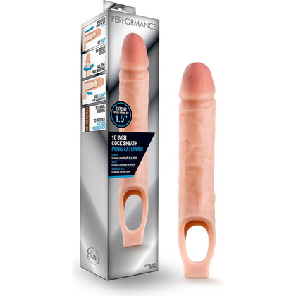 Introducing the Exquisite PleasureX X1 10in Cock Sheath Penis Extender for Him - Ultimate Sensation and Satisfaction - Vanilla