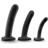 Introducing the Temptasia Twist Kit - Sensual Pleasure Collection for All Genders - Swirling Silicone Dildos in Three Sizes - G-Spot and Anal Stimulation - Seductive Black