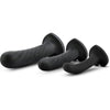 Introducing the Temptasia Twist Kit - Sensual Pleasure Collection for All Genders - Swirling Silicone Dildos in Three Sizes - G-Spot and Anal Stimulation - Seductive Black