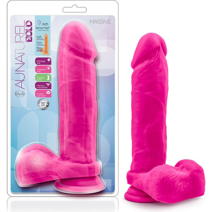 Au Naturel Bold Massive 9in Dildo Pink - The Ultimate Pleasure Experience for Her - Adult Naughty Store