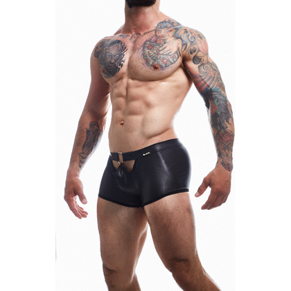 Cut4men Peekaboo Mini Pants Large Black - Comfortable and Sensual Men's Booty Shorts for Daily Use - Adult Naughty Store