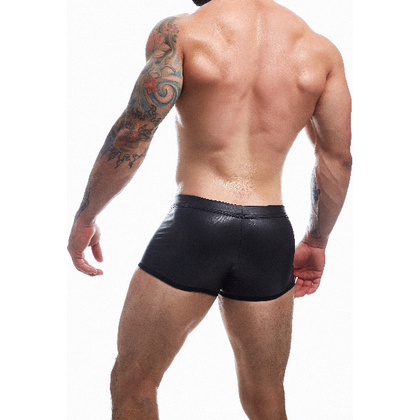 Cut4Men Peekaboo Mini Pants Medium Black - Ergonomic and Sensual Men's Booty Shorts for Daily Comfort - Adult Naughty Store