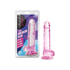 Introducing the Exquisite Pleasures Crystaline Dildo - Model NY7R - Ultimate Pleasure for Women - Rose - Adult Naughty Store