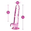 Introducing the Exquisite Pleasures Crystaline Dildo - Model NY7R - Ultimate Pleasure for Women - Rose - Adult Naughty Store