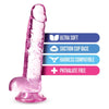 Introducing the Exquisite Pleasures Crystaline Dildo - Model NY7R - Ultimate Pleasure for Women - Rose - Adult Naughty Store