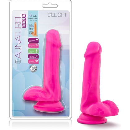 Au Naturel Bold Delight 6in Pink Dildo - Sensually Satisfying Pleasure for Her - Model BLD-6-PNK - Adult Naughty Store