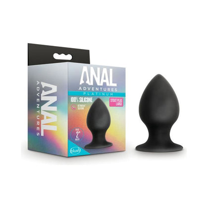 Anal Adventures Platinum Silicone Anal Stout Plug Large - The Ultimate Sensation for Intense Anal Pleasure in Luxurious Black - Adult Naughty Store