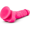 Introducing the Sensa Pleasure Neo Elite 7.5in Silicone Dual Density Cock with Balls - The Ultimate Neon Pink Delight for Sensational Pleasure! - Adult Naughty Store