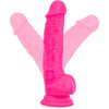 Introducing the Sensa Pleasure Neo Elite 7.5in Silicone Dual Density Cock with Balls - The Ultimate Neon Pink Delight for Sensational Pleasure! - Adult Naughty Store