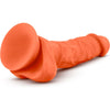 Neo Elite 7.5in Silicone Dual Density Cock with Balls - Model NEDC-75 - Neon Orange - Pleasure Powerhouse for All Genders - Adult Naughty Store