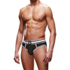 Prowler Backless Brief White/Black - Open Rear, Men's Underwear for Seductive Display of Style and Confidence