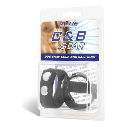 Introducing the Adam & Eve Dual Pleasure Duo Snap Cock and Ball Ring - Model DPCBR-101, for Men, Enhancing Girth and Length, Intense Stimulation, Black - Adult Naughty Store