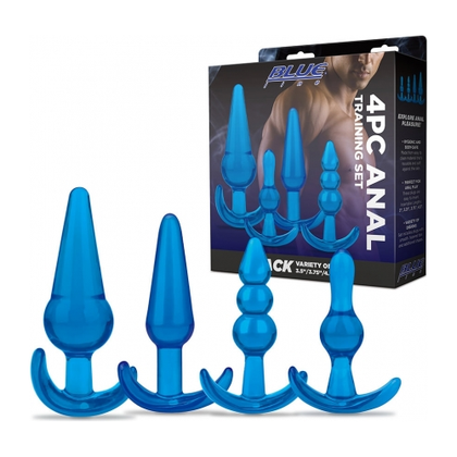 Introducing the Luxe Pleasure 4PC Anal Training Set - Model LPT-3000X - Unisex - Stimulating Backdoor Pleasure - Midnight Obsidian - Adult Naughty Store