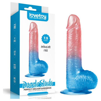 SensaFlex™ Dazzle Studs Dildo DS75PB - Ultimate Pleasure Experience for All Genders - Pink/Blue - Vaginal and Anal Stimulation