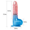 SensaFlex™ Dazzle Studs Dildo DS75PB - Ultimate Pleasure Experience for All Genders - Pink/Blue - Vaginal and Anal Stimulation - Adult Naughty Store