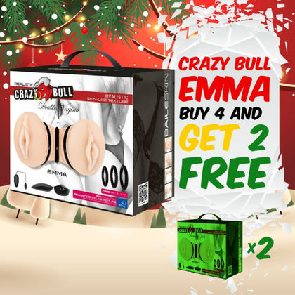 Crazy Bull Model X1 Emma Vibrating Double Vagina Masturbator for Men - Beige