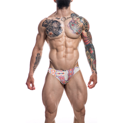 Cut for Men Low Rise Bikini Brief - Aztec S: Sensual Men's Underwear for Intimate Comfort and Style in Vibrant Aztec Print - Adult Naughty Store