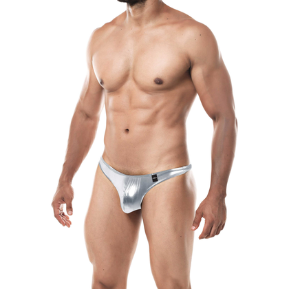 Silver Sensation: Cut For Men Thong - Model L | For Him | Intimate Pleasure | Silver - Adult Naughty Store