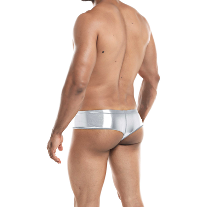 CUT FOR MEN High Cut Cheeky Brief Silver Medium - Men's Pleasure Enhancing Underwear - Adult Naughty Store