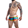 Cut For Men Rainbow Athletic Trunk - Model L, Men's Pleasure Underwear in Vibrant Rainbow Color - Adult Naughty Store