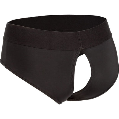 CalExtics Strap On Boundless: Backless Brief Dildo Harness - Unleash Pleasure for All Genders, Intense Stimulation, Black