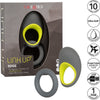 Calexotics Link Up Edge Male Cock Ring - Powerful Vibrating Dual Stimulator for Enhanced Pleasure and Intimate Connection - Model XJ-9000 - For Men - Intense Pleasure for Him and Her - Teasing Ribbed Texture - Black