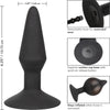 CalExotics Medium Silicone Inflatable Anal Butt Plug - Model X23, Unisex, Pleasure Enhancer, Midnight Black
