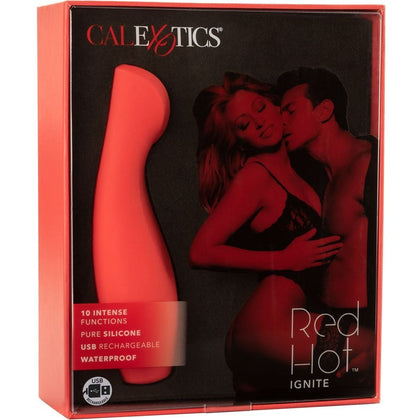 Calexotics Red Hot Ignite Clitoral G-Spot Vibrator - Intense Pleasure for Women - Compact Size, 10 Vibration Functions, Sensual Scoop Tip - Seductive Red