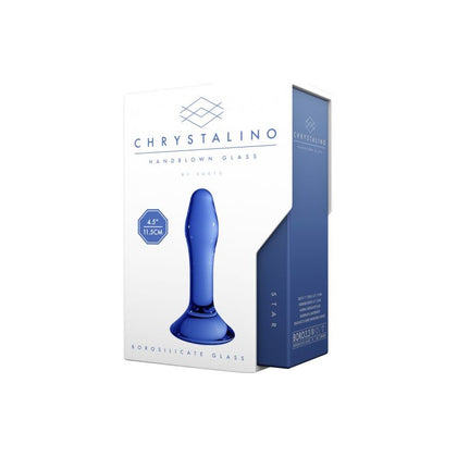 Chrystalino Star Glass Wand - Model X1 - Unisex G-Spot and Prostate Pleasure - Blue