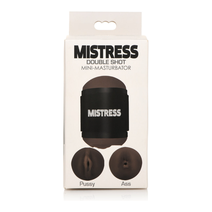 Mistress Double Shot Mini Masturbators - Dark Tone - Compact Ergonomic Design - Model MD-2021 - Male - Dual Pleasure Entries - Phthalate & Latex Free - Adult Naughty Store