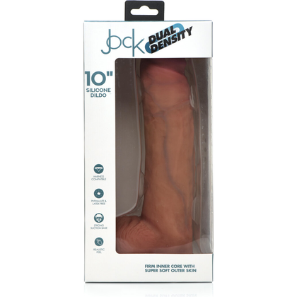 JOCK Dual Density Silicone Dildo with Balls - Light, Model J10DDB-L, Unisex, Pleasure Enhancer, Light Beige - Adult Naughty Store