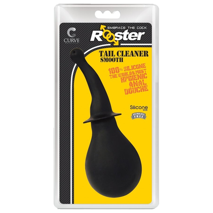 Introducing the Sensual Pleasure Silicone Rooster Tail Cleaner Smooth - Model RTCS-BLK: An Exquisite Anal Douche for Ultimate Hygiene and Delightful Sensations