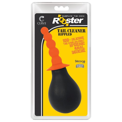 Introducing the Sensual Pleasure Silicone Rooster Tail Cleaner Rippled - Orange: The Ultimate Anal Douche Experience! - Adult Naughty Store