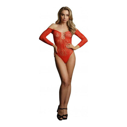Introducing the Wonder Rhinestone Bodysuit OS - Red: Sensual Delight for Alluring Nights