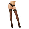 Introducing the Sensual Pleasures Thigh High Silicone Black Stockings - Model T-740, for Women, Designed for Exquisite Leg Seduction and Unmatched Comfort - Adult Naughty Store