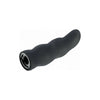 Love in Leather DIL053 Short Rippled Silicone Dong with Tapered Tip - Unisex Anal Pleasure Toy in Black - Adult Naughty Store