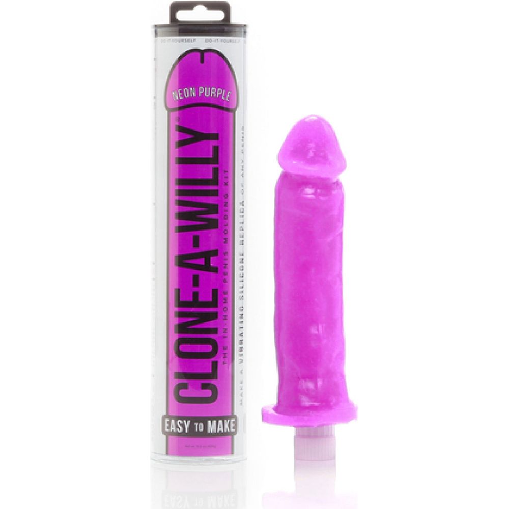 Clone-A-Willy Vibrating Silicone Replica Penis Casting Kit - Model X123, Male Pleasure, Neon Purple