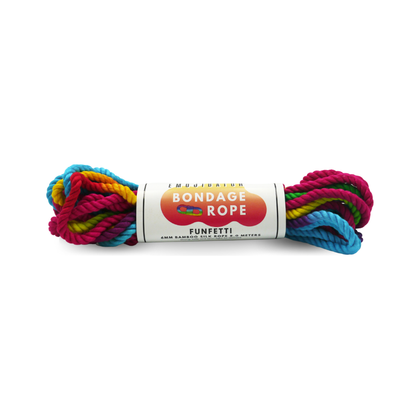 Introducing the SensaSilk™ Funfetti Bondage Rope Emojibator - Model FBR-8M6MM-GNDR-APC - Adult Naughty Store