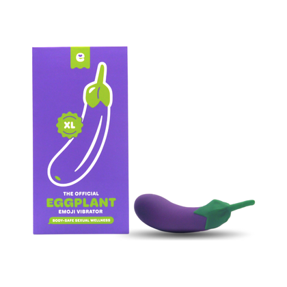 Introducing the SensaPlay Eggplant XL USB-Charge Silicone Vibrator - Model EMOJIBATOR-10X, for Unforgettable Pleasure and Intense Orgasms, Designed for All Genders, Targeting the Deepest Desi - Adult Naughty Store