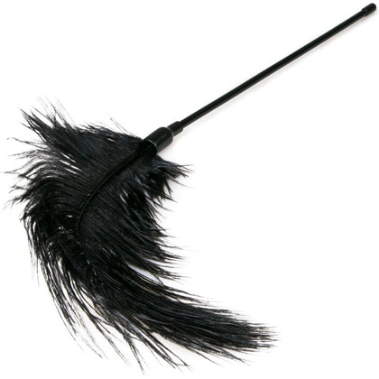 Seductive Pleasures: Black Feather Tickler FTB-001 - Gender-Inclusive Sensual Toy for Intimate Bliss