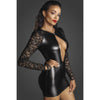 Elegant Power Wetlook Short Dress with Lace Sleeves - Sensual Black Lace, Model WD-2021, Women's Intimate Apparel

Introducing the Exquisite Pleasure Collection: FemmeFatale Power Wetlook Dress WD-2021 - Captivating Black Lace, Women's Intimate Apparel