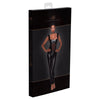 Seductive Pleasure Emporium Power Wetlook Overall with Tulle Panel - Model X1 - Unisex - Intimate Play - Black