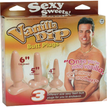 Introducing the Sensual Pleasures Vanilla Dip Butt Plug - Model VDBP-001: A Sultry Delight for Sensual Exploration in Flesh