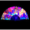 Garden Delights Butterfly Blacklight Folding Fan - The Ultimate Festival Accessory for All-Day Cooling Comfort
