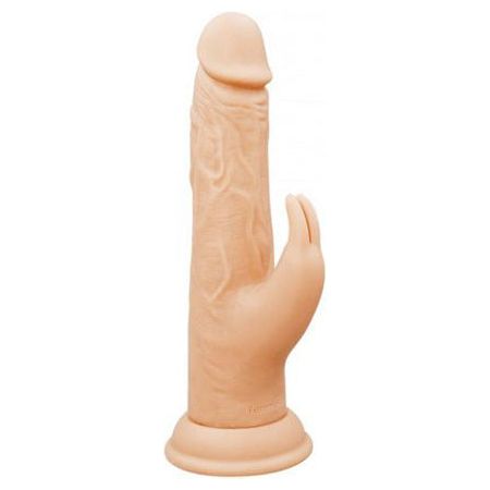 Femme Fun Turbo Rabbit 2.0 Silicone Vibrating Dildo - Dual Stimulation for Women - G-Spot and Clitoral Pleasure - Nude