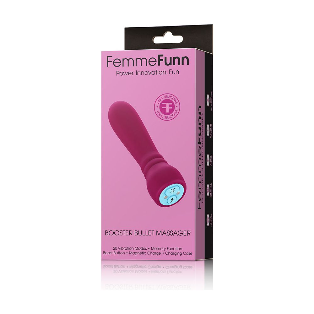FemmeFunn Booster Bullet Vibrator - Powerful Rechargeable Stimulation for Intense Pleasure - Model B20 - Women's Vibrating Sex Toy - Clitoral and G-Spot Stimulation - Deep Purple