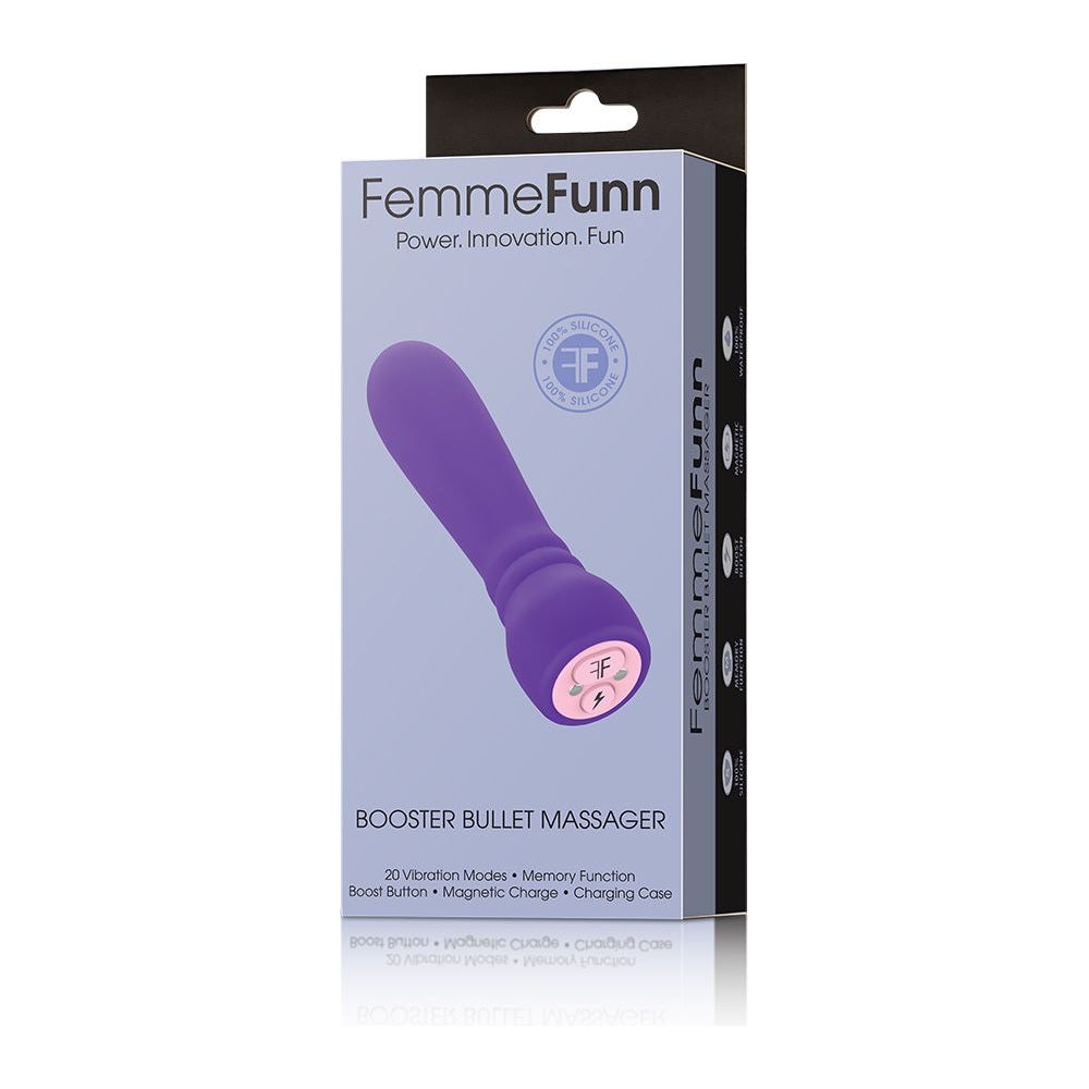 FemmeFunn Booster Bullet Vibrator - Powerful Rechargeable Stimulation for Intense Pleasure - Model B20 - Women's Vibrating Sex Toy - Clitoral and G-Spot Stimulation - Deep Purple