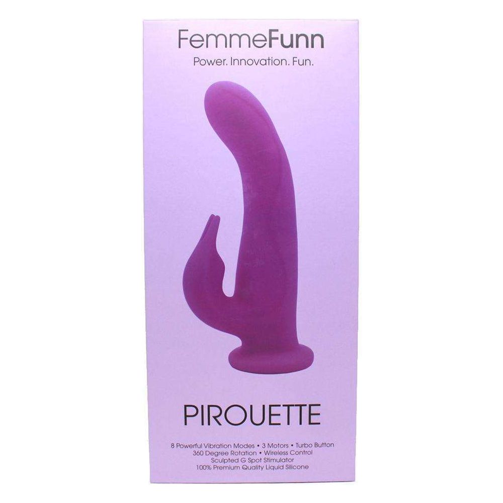 FemmeFunn Pirouette Dual Clitoral Stimulating Rabbit Vibrator - Model PF-001 - For Women - G-Spot and Clitoral Pleasure - Rose Gold